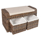 happimess Palermo 34.50 2 Drawer Wicker Storage Bench, Gray