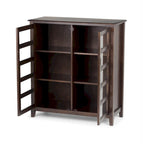 WYNDENHALL Portland SOLID WOOD 40 inch Wide Transitional Medium Storage Cabinet in Mahogany Brown - 40w x 16.9d x 44h