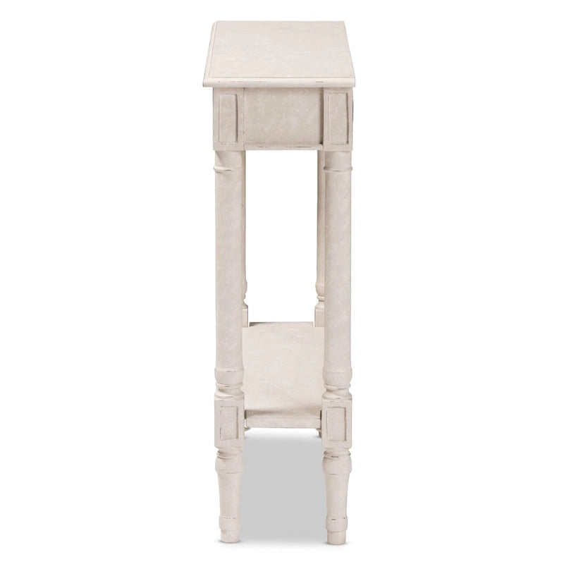 Farmhouse Whitewashed 1-Drawer Console Table by Baxton Studio