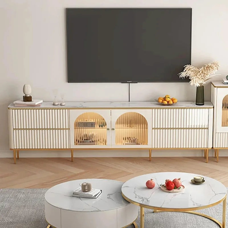 JASIWAY Light Luxury Modern Rectangle TV Stand