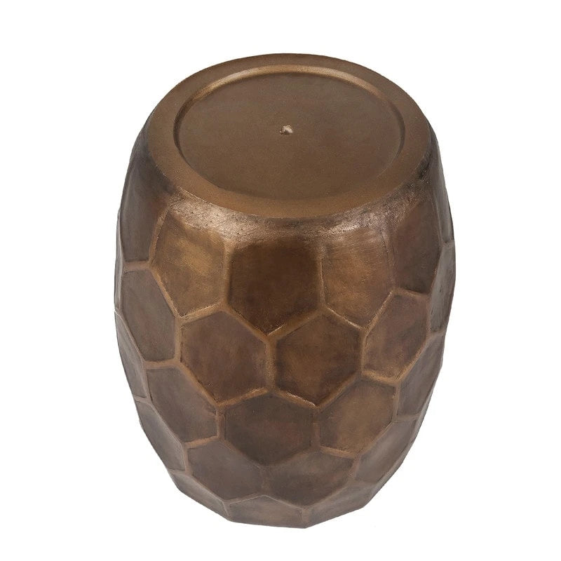 Adeco Round Copper End Table Outdoor Side Table or Stool for Patio