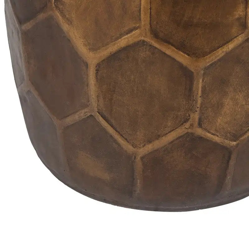 Adeco Round Copper End Table Outdoor Side Table or Stool for Patio