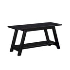 Roundhill Furniture Elyz Solid Wood Bench with Shelf, White