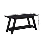 Roundhill Furniture Elyz Solid Wood Bench with Shelf, White