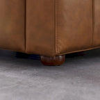 Clarence Mid Century Full Grain Leather Designer Couch in Tan Color