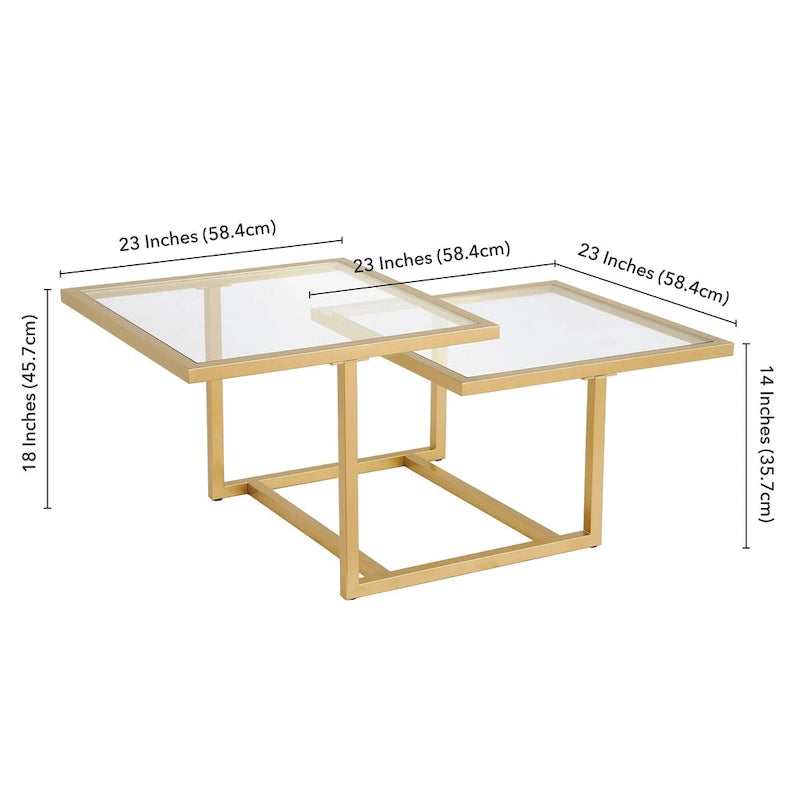 Silver Orchid Solm Two-Tier Gold Coffee Table