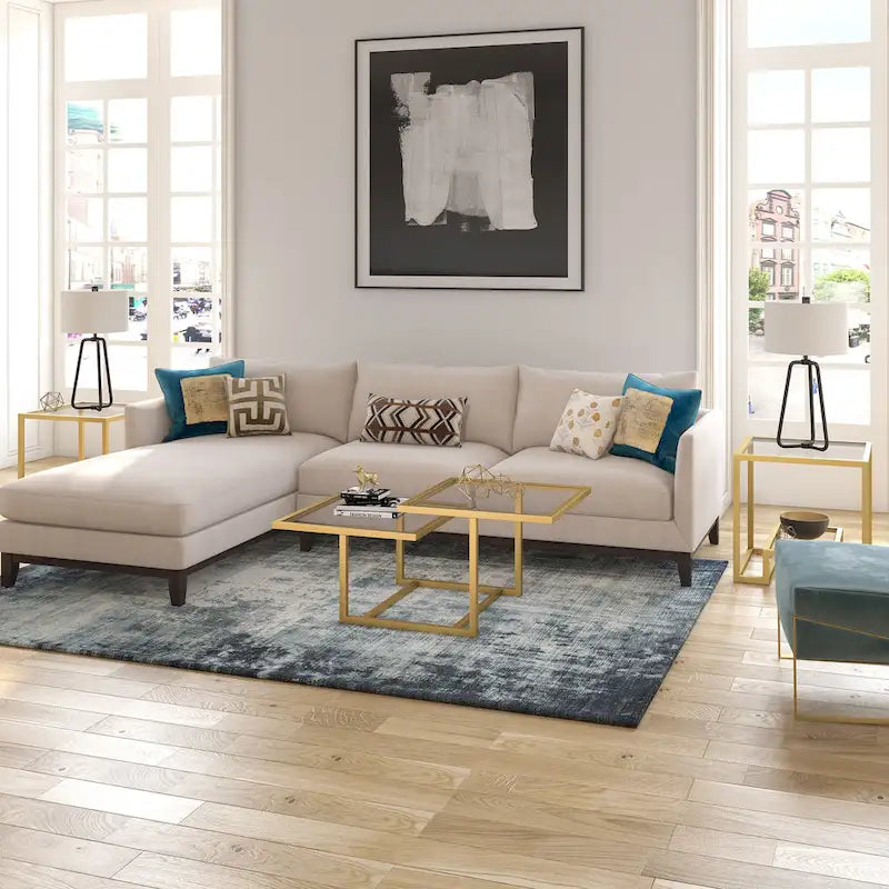 Silver Orchid Solm Two-Tier Gold Coffee Table