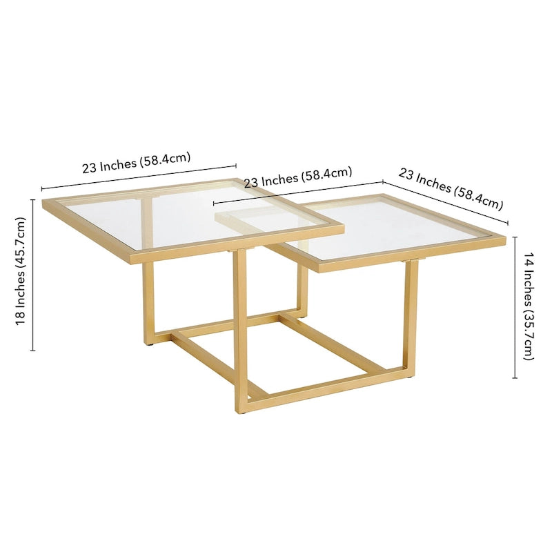 Silver Orchid Solm Two-Tier Gold Coffee Table