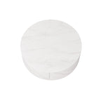 Modern Round Drum Coffee Table, Trapezoid White Marble Coffee Table For Living Room