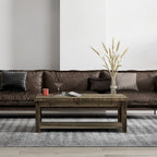 Bridgevine Home Joshua Creek 48 inch Coffee Table, No Assembly Required, Barnwood Finish