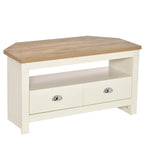 HOMCOM Corner TV Stand up to 50 Inch Entertainment Center TV Console Table with 2 Drawers and 1 Storage Compartment