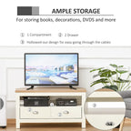 HOMCOM Corner TV Stand up to 50 Inch Entertainment Center TV Console Table with 2 Drawers and 1 Storage Compartment