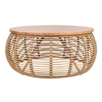 The Curated Nomad Doolittle Round Rattan Coffee Table