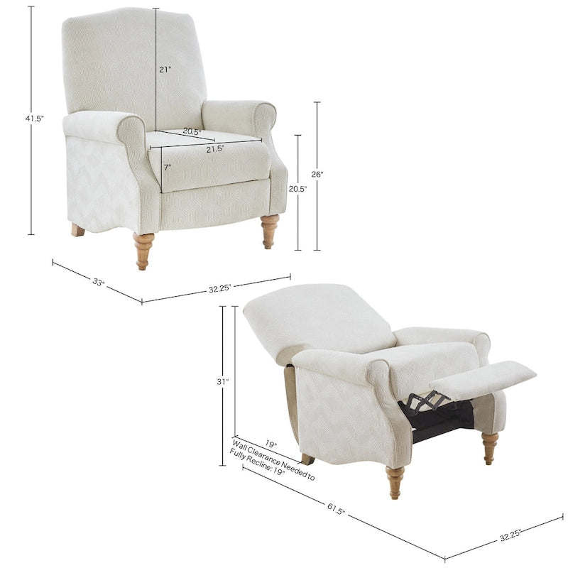 Madison Park Jimmy Ivory Push Back Recliner