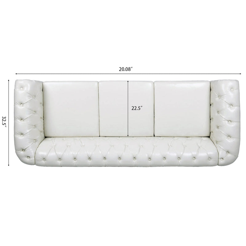 84 Chesterfield Rolled Arm 3 Seater Sofa