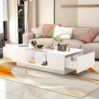Coffee Table Storage High Gloss Coffee Tables LED Lighting Cocktail - 47.4W