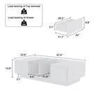 Coffee Table Storage High Gloss Coffee Tables LED Lighting Cocktail - 47.4W