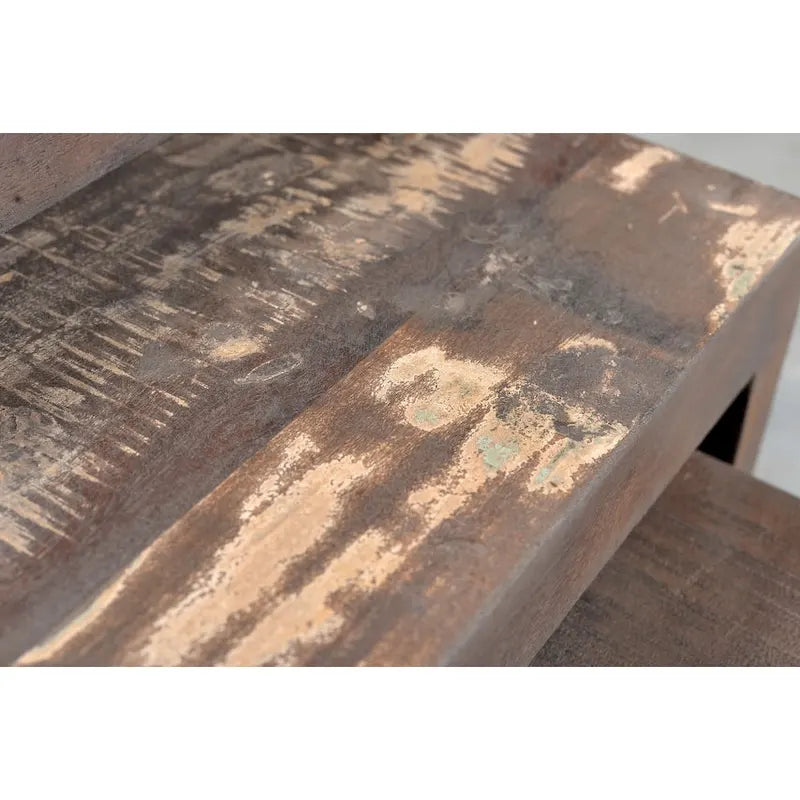Handmade Old Reclaimed Wood Nesting Tables, Set of 3 (India) - 20 x 16 x 24