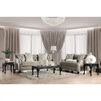 Cram Traditional Brown Chenille Tufted Nailhead Sofa by Furniture of America