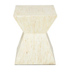 Mother of Pearl Shell Handmade Hourglass Shaped Accent Table - Gray or Beige - Roche River Decor