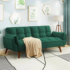75.39 Futon Sofa Bed, Convertible Folding Futon Couch Recliner Lounge For Living Room With 2 Pillow/Armrest
