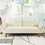 75.39 Futon Sofa Bed, Convertible Folding Futon Couch Recliner Lounge For Living Room With 2 Pillow/Armrest