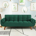 75.39 Futon Sofa Bed, Convertible Folding Futon Couch Recliner Lounge For Living Room With 2 Pillow/Armrest