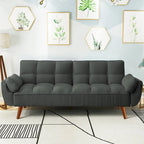 75.39 Futon Sofa Bed, Convertible Folding Futon Couch Recliner Lounge For Living Room With 2 Pillow/Armrest