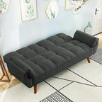 75.39 Futon Sofa Bed, Convertible Folding Futon Couch Recliner Lounge For Living Room With 2 Pillow/Armrest