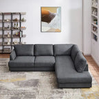 Gloria Mid-century Modern Cozy Sectional Linen Sofa