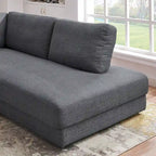 Gloria Mid-century Modern Cozy Sectional Linen Sofa