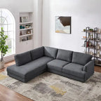 Gloria Mid-century Modern Cozy Sectional Linen Sofa