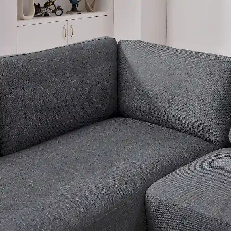Gloria Mid-century Modern Cozy Sectional Linen Sofa