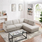 Gloria Mid-century Modern Cozy Sectional Linen Sofa