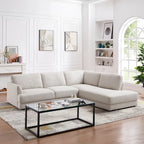 Gloria Mid-century Modern Cozy Sectional Linen Sofa