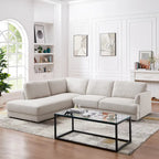 Gloria Mid-century Modern Cozy Sectional Linen Sofa