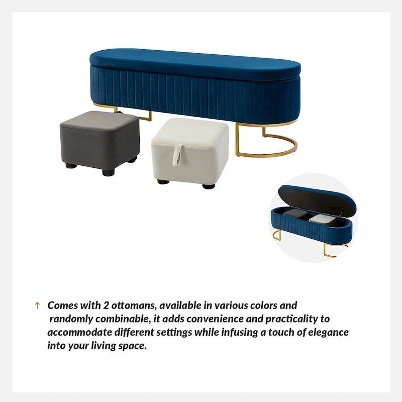 David Modern Upholstered Flip Top Storage Bench with Ottoman by HULALA HOME