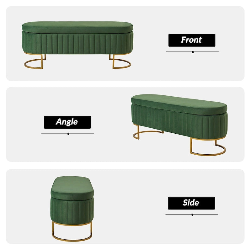 David Modern Upholstered Flip Top Storage Bench with Ottoman by HULALA HOME