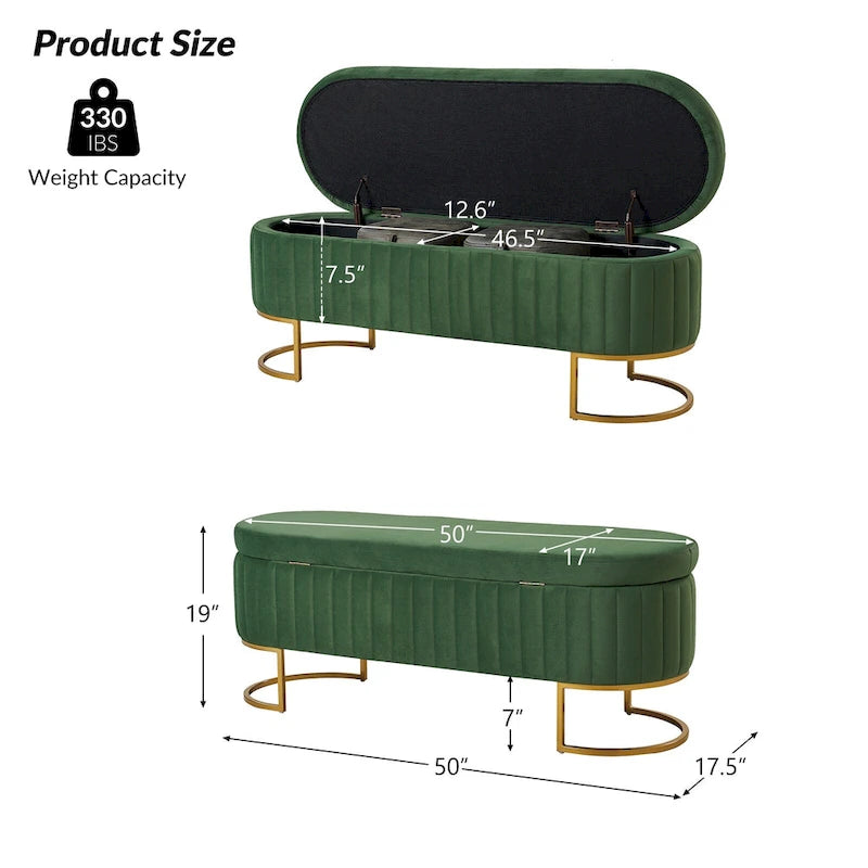 David Modern Upholstered Flip Top Storage Bench with Ottoman by HULALA HOME