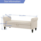Andeworld Storage Bench Ottoman with Upholstered Arms,bench in front of bed
