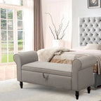 Andeworld Storage Bench Ottoman with Upholstered Arms,bench in front of bed