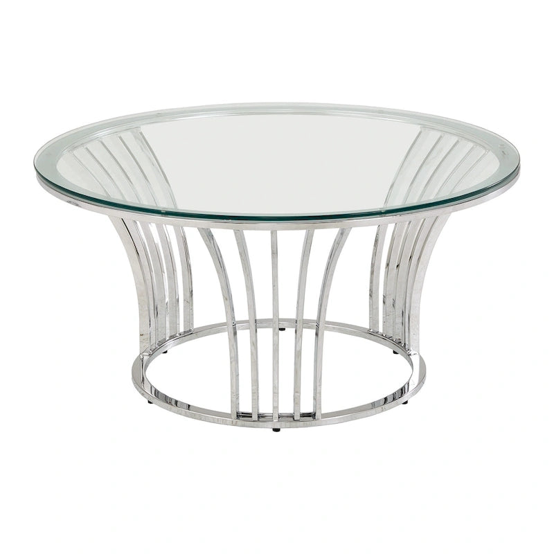 Cottbus Chrome Finish Coffee Table with Glass Top by iNSPIRE Q Bold