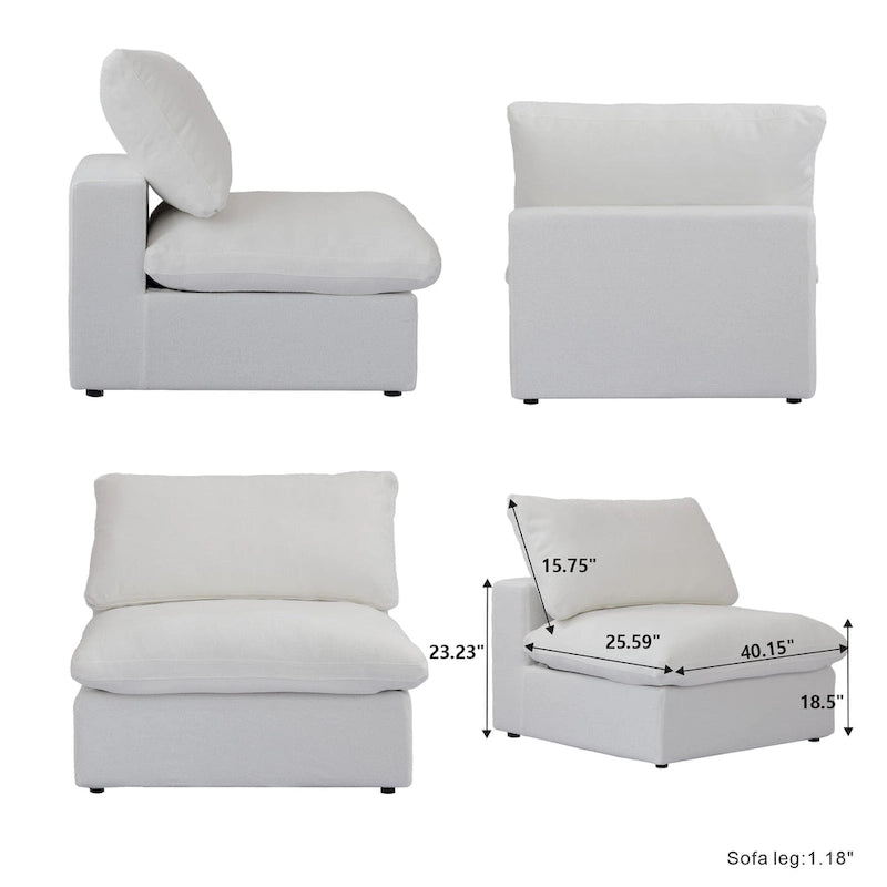 120.45 Oversize Down Filled Corner 5-seats Sectional Sofa Couch