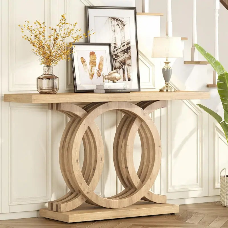 Farmhouse Console Sofa Table, 55 Inches Entryway Hallway Foyer Table