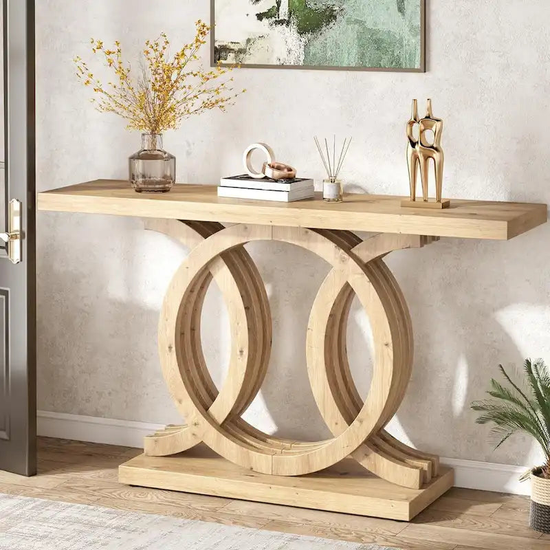 Farmhouse Console Sofa Table, 55 Inches Entryway Hallway Foyer Table