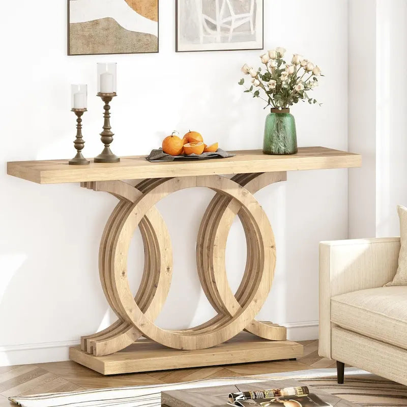 Farmhouse Console Sofa Table, 55 Inches Entryway Hallway Foyer Table