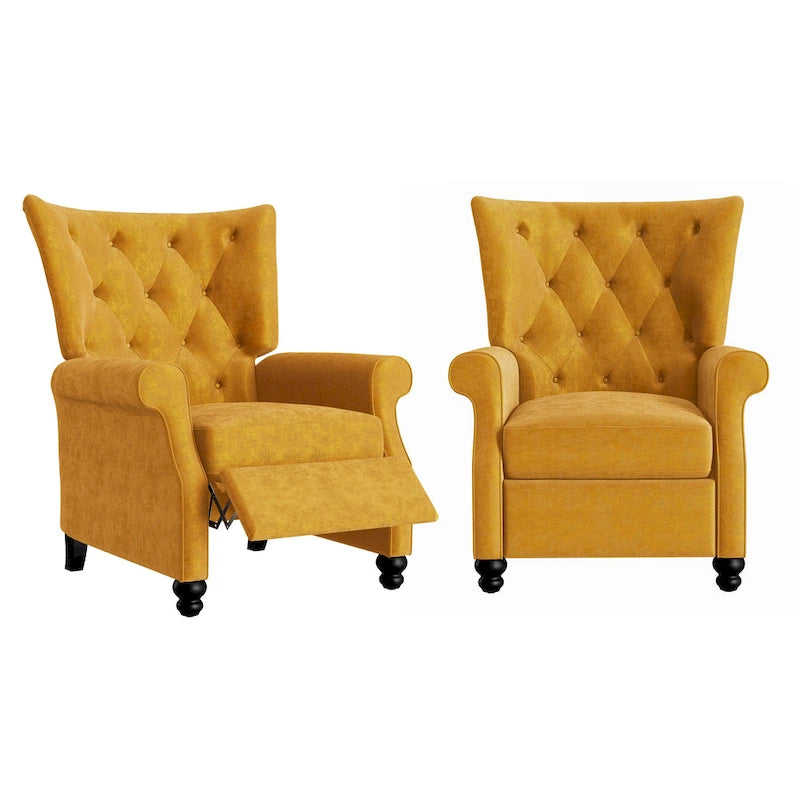 Plush Pushback Recliner Chairs (Set of 2)