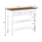 Convenience Concepts Country Oxford 2 Drawer Console Table with Shelves