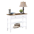 Convenience Concepts Country Oxford 2 Drawer Console Table with Shelves