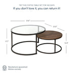 Nathan James Stella Round Nesting Coffee Table Set of 2